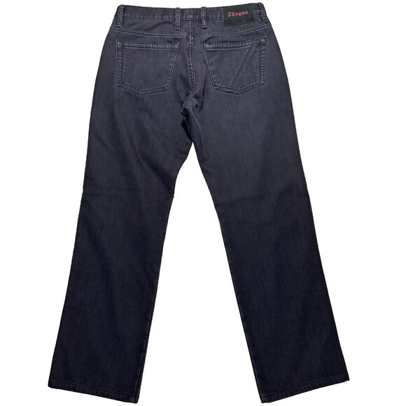 Z Zegna Cotton Straight Leg Dark Blue Denim Jeans Size 33x30 - Picture 6 of 10